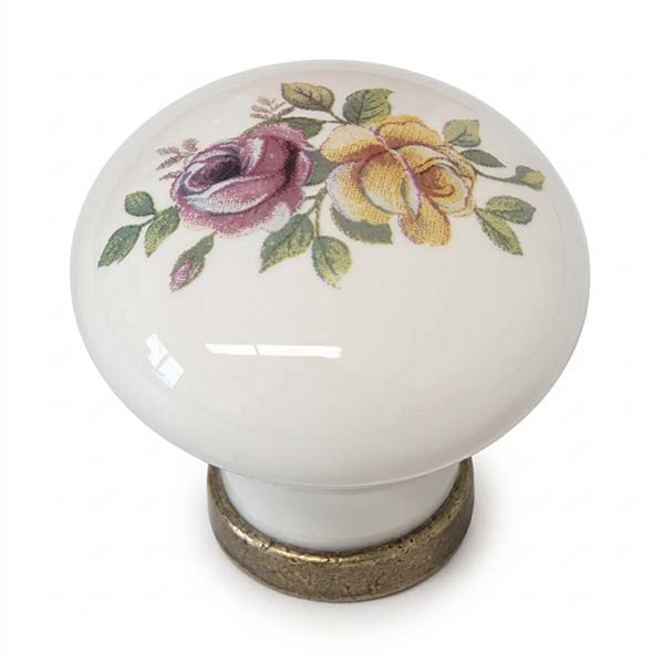 Metal Style Pomolo per Mobili in Ceramica Avorio D.MM31X26 - METAL STYLE